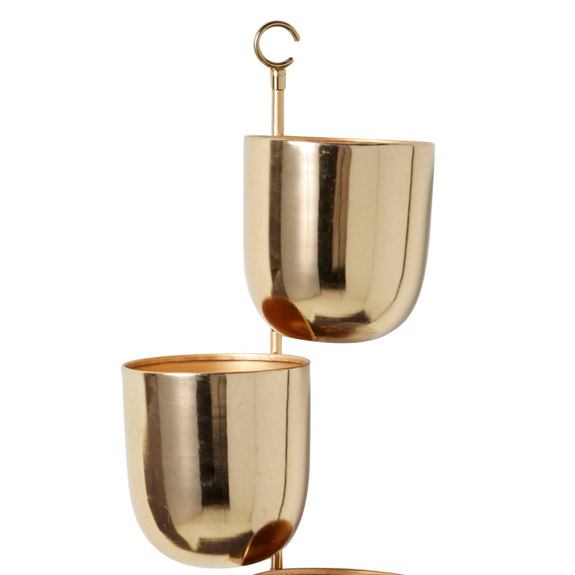 25" Gold Metal Contemporary Wall Planter